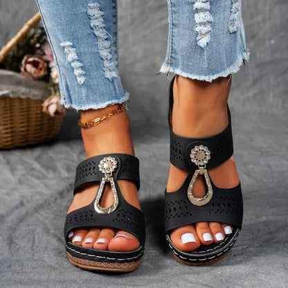 Orthopedic Rhinestones Heel Sandals ( BUY 2 FREE SHIPPING )